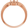 Family Sculptural Ring Mounting in 18 Karat Rose Gold for Round Stone