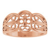 Family Sculptural Ring Mounting in 18 Karat Rose Gold for Round Stone