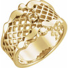 Family Ring Mounting in 18 Karat Yellow Gold for Round Stone