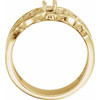 Family Ring Mounting in 18 Karat Yellow Gold for Round Stone