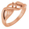 Family Criss Cross Ring Mounting in 18 Karat Rose Gold for Round Stone