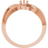 Family Criss Cross Ring Mounting in 18 Karat Rose Gold for Round Stone