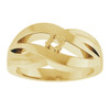 Family Criss Cross Ring Mounting in 18 Karat Yellow Gold for Round Stone