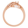 Family Heart Ring Mounting in 10 Karat Rose Gold for Round Stone