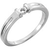 Family Stackable Ring Mounting in 18 Karat White Gold for Round Stone
