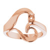 Family Heart Ring Mounting in 18 Karat Rose Gold for Round Stone