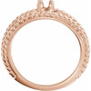 Family Negative Space Ring Mounting in 18 Karat Rose Gold for Oval Stone