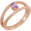 Family Negative Space Ring Mounting in 18 Karat Rose Gold for Oval Stone