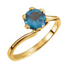 Twist Solitaire Ring Mounting in 18 Karat Yellow Gold for Round Stone