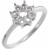 Cluster Ring Mounting in 10 Karat White Gold for Round Stone