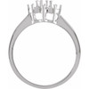 Cluster Ring Mounting in 10 Karat White Gold for Round Stone