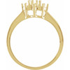 Cluster Ring Mounting in 10 Karat Yellow Gold for Round Stone