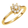 Cluster Ring Mounting in 10 Karat Yellow Gold for Round Stone