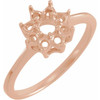 Cluster Ring Mounting in 14 Karat Rose Gold for Round Stone