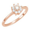 Cluster Ring Mounting in 14 Karat Rose Gold for Round Stone