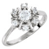 Halo Style Ring Mounting in 10 Karat White Gold for Round Stone