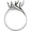 2 Stone Swirl Ring Mounting in 10 Karat White Gold for Round Stone