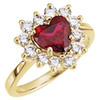 Halo Style Ring Mounting in 18 Karat Rose Gold for Heart Cut Stone