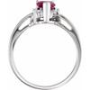 Accented Ring Mounting in 10 Karat Rose Gold for Heart Cut Stone