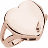 Engravable Family Heart Ring Mounting in 14 Karat Rose Gold for Round Stone