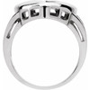 Engravable Family Heart Ring Mounting in 18 Karat White Gold for Round Stone