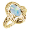 Filigree Cabochon Ring Mounting in 10 Karat Rose Gold for Oval Stone