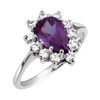 Halo Style Ring Mounting in 18 Karat White Gold for Pear Cut Stone