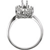 Halo Style Ring Mounting in 18 Karat White Gold for Marquise Stone