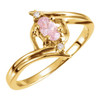 Accented Bypass Ring Mounting in 10 Karat Rose Gold for Oval Stone