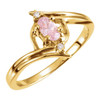 Accented Bypass Ring Mounting in 18 Karat Yellow Gold for Oval Stone