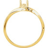 Accented Bypass Ring Mounting in 10 Karat White Gold for Oval Stone