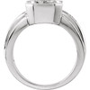 Accented Ring Mounting in 18 Karat Yellow Gold for Emerald cut Stone