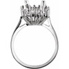 Halo Style Ring Mounting in 18 Karat White Gold for Emerald cut Stone