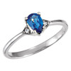 Accented Ring Mounting in 18 Karat White Gold for Pear Stone