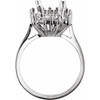 Halo Style Ring Mounting in 10 Karat White Gold for Emerald cut Stone