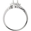 Accented Bypass Ring Mounting in 10 Karat Yellow Gold for Oval Stone