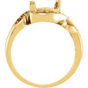 Accented Ring Mounting in 18 Karat Yellow Gold for Marquise Stone