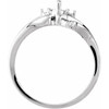 Accented Bypass Ring Mounting in Platinum for Marquise Stone