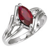 Accented Bypass Ring Mounting in 18 Karat Yellow Gold for Marquise Stone
