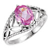 Solitaire Ring Mounting in 14 Karat Rose Gold for Oval Stone