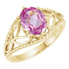 Solitaire Ring Mounting in 18 Karat Rose Gold for Oval Stone