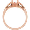 Solitaire Scroll Setting Ring Mounting in 10 Karat Rose Gold for Round Stone