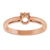 Solitaire Scroll Setting Ring Mounting in 18 Karat Rose Gold for Round Stone