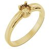 Solitaire Scroll Setting Ring Mounting in 18 Karat Yellow Gold for Round Stone