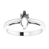 Marquise 6 Prong V End Scroll Setting Ring Mounting in 10 Karat White Gold for Marquise Stone