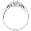 Solitaire Scroll Setting Ring Mounting in 18 Karat White Gold for Round Stone