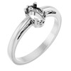 Scroll Setting Solitaire Ring Mounting in 10 Karat White Gold for Oval Stone