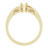 Scroll Setting Solitaire Ring Mounting in 18 Karat Yellow Gold for Pear Cut Stone