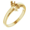 Marquise 6 Prong V End Scroll Setting Ring Mounting in 18 Karat Yellow Gold for Marquise Stone