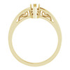 Marquise 6 Prong V End Scroll Setting Ring Mounting in 18 Karat Yellow Gold for Marquise Stone